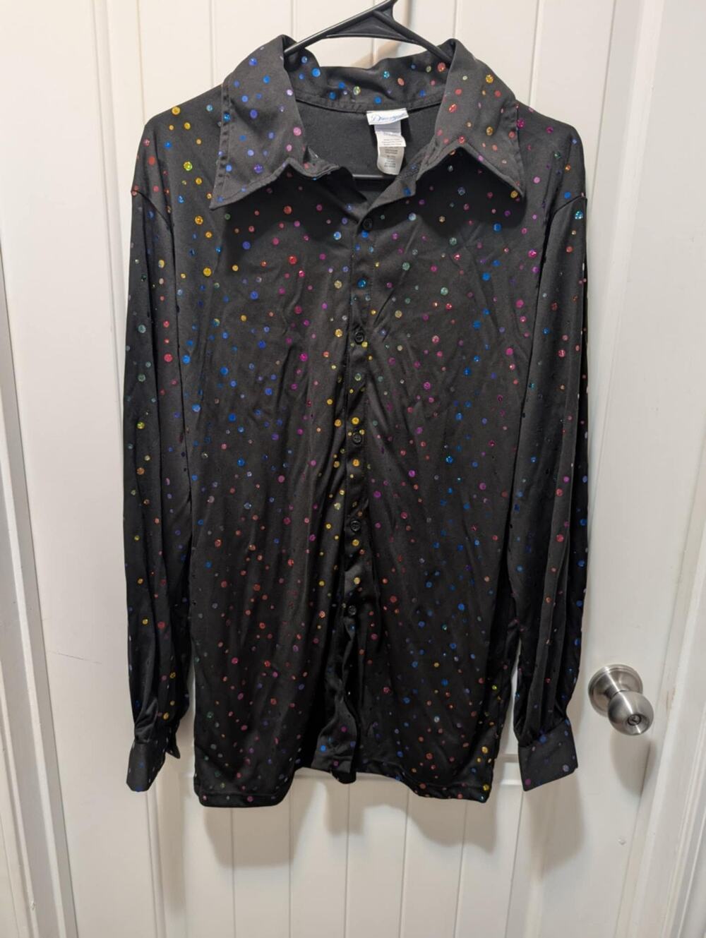Dream Guy Saturday Night Fever Mens M Disco Shirt Multicolor Halloween Costume